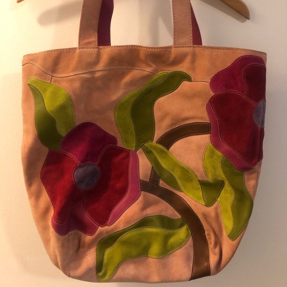 Coach Ltd Edition “Poppies for Peace” Suede Tote bag, Vintage, #9259 - Picture 1 of 5
